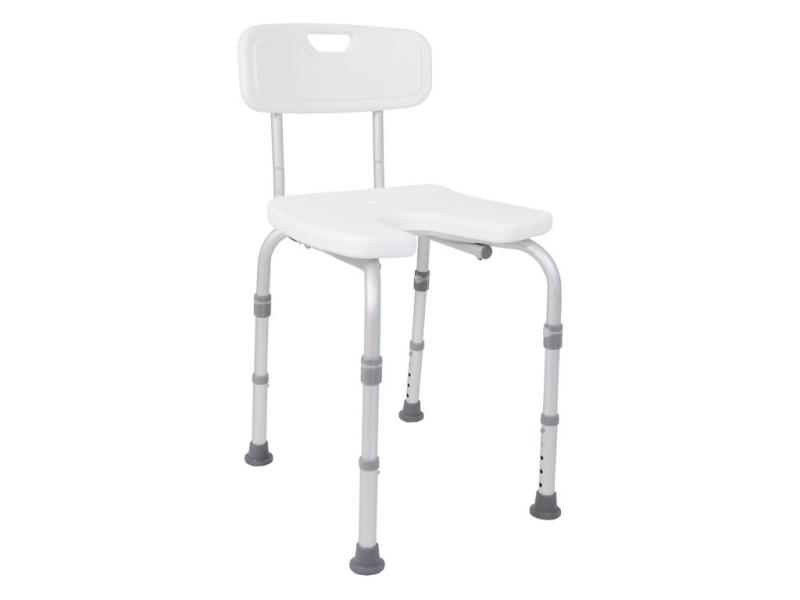 Chaise de douche avec dossier - assise anatomique